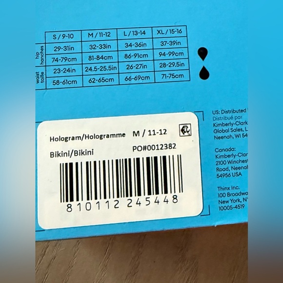 NWT- Thinx Teens Period Panties – Bikini, Size M (11–12) – Super Absorbency - Picture 3 of 4